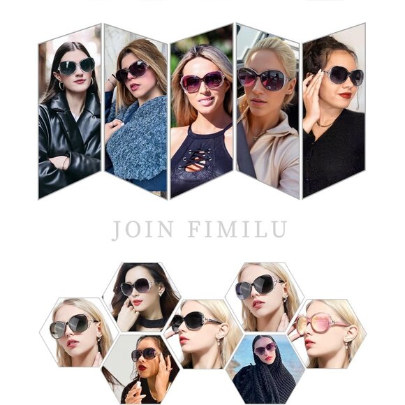 Women Black&White Frame Grey Lens Trendy Polarized Oversized Big Sunglasses